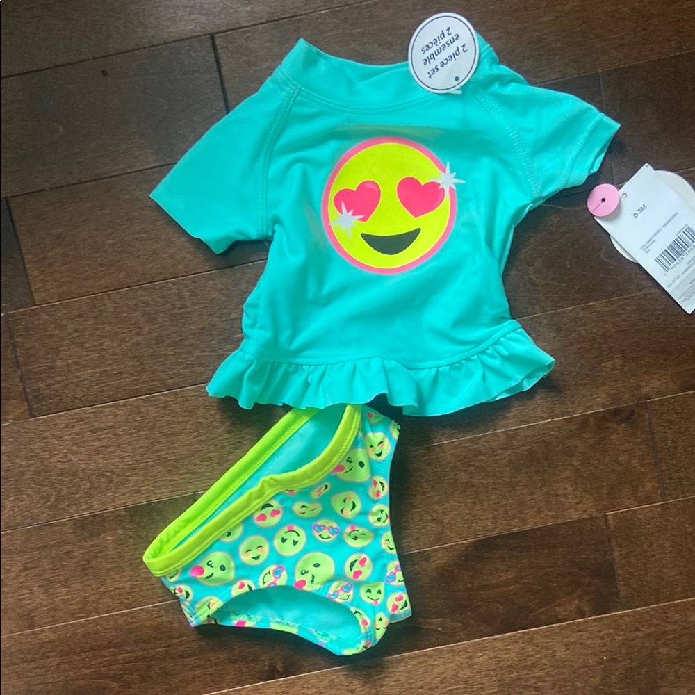 Emoji Kids Swim Set - Teal and Lime